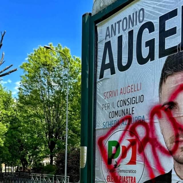 Settimo torinese, insulti omofobi sui manifesti del candidato Pd Antonio Augelli: "Fr*cio" - Settimo insulti omofobi manifesti elettorali Antonio Augelli - Gay.it Blog